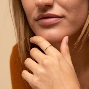 NOKMIT 1mm 14K Gold Filled Rings Stacking Rings for Women